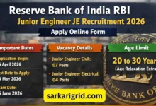 RBI Junior Engineer Recruitment 2026