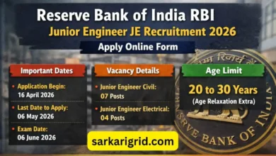 RBI Junior Engineer Recruitment 2026
