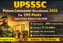 UPSSSC Platoon Commander Recruitment 2026
