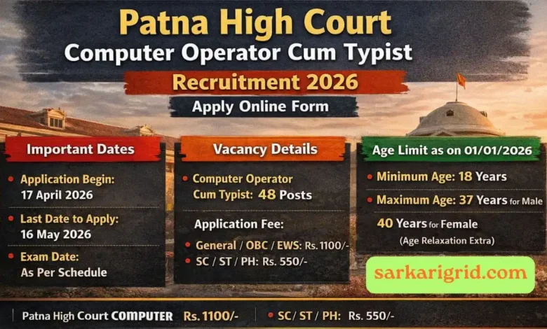 Patna High Court Computer Operator Cum Typist Recruitment 2026