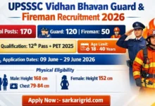 UPSSSC Vidhan Bhavan Guard & Fireman Recruitment 2026