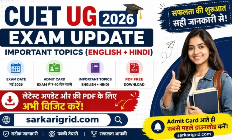 CEUT UG Important Topics English Hindi Pdf Free Download 2026