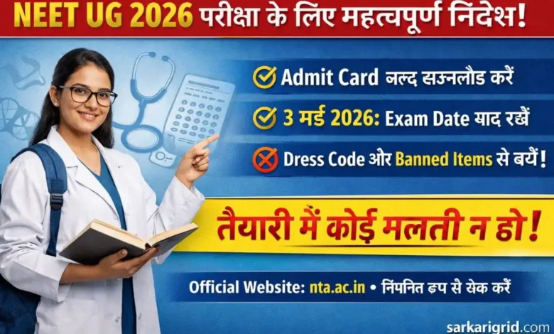 NEET UG 2026 Exam Update
