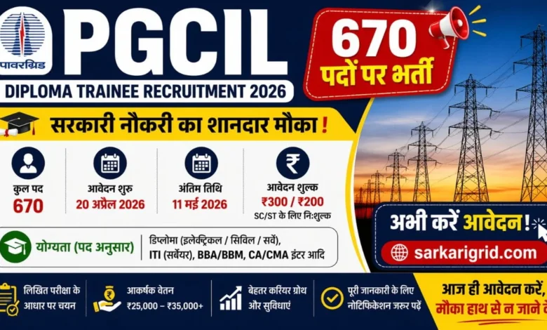 PGCIL Diploma Trainee Recruitment 2026