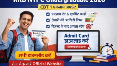 RRB NTPC Undergraduate 2026 CBT 1 Exam Date