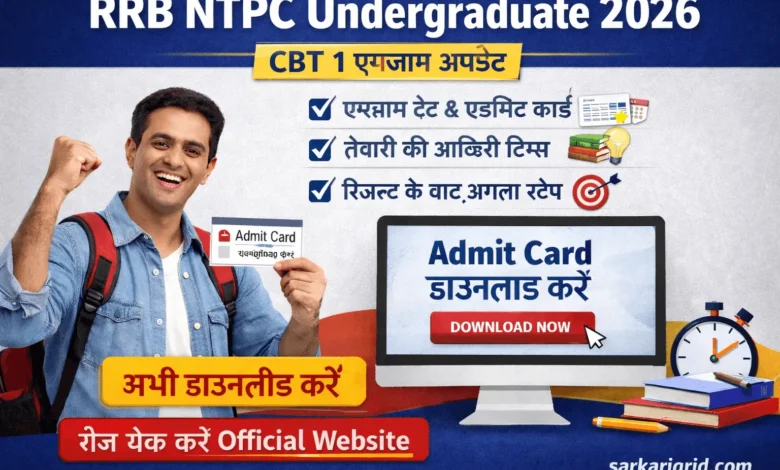 RRB NTPC Undergraduate 2026 CBT 1 Exam Date
